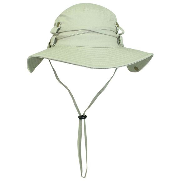 Safari Style Cotton Hat With Chin Cord & Side Snaps - Picture 7 of 8